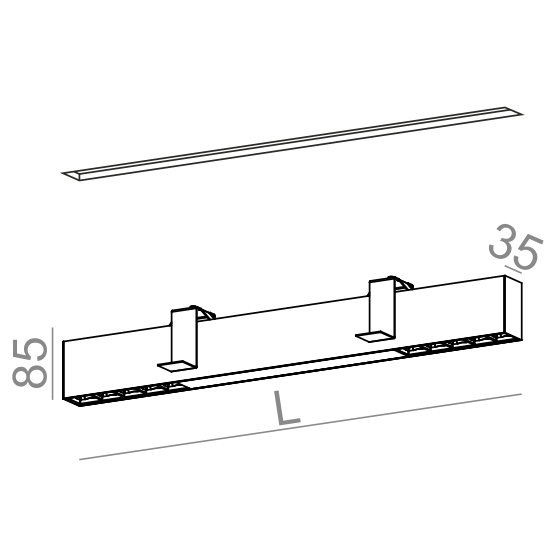 Oprawa wpuszczana AQForm Rafter section 133 cm biały mat 30267-L930-WW-00-13