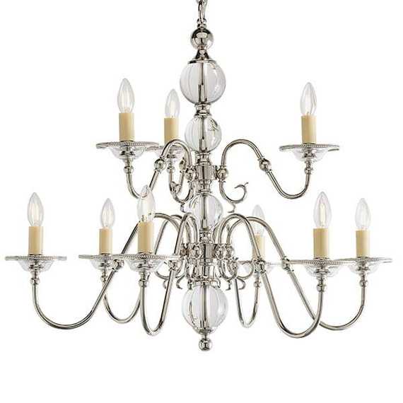 Interiors CA20P9N Lampa wisząca Tilburg 9 Polerowany Nikiel