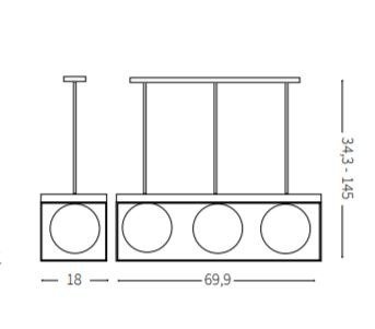 Lampa wisząca Ideal Lux Lingotto SP3