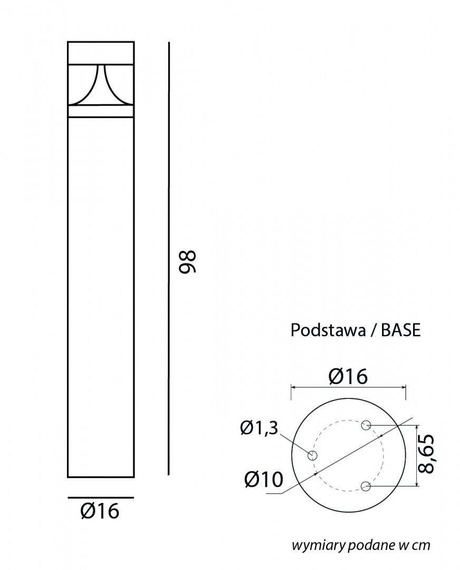 Słupek Oświetleniowy SU-MA BAREL BRL-980