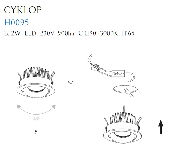 Oprawa Do Zabudowy Maxlight Cyklop H0095 4000k