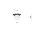 Lampa sufitowa PLAZA 1 BLACK/OPAL czarny (1118/1) - Emibig