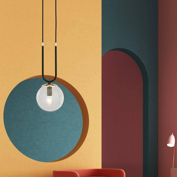 Wisząca lampa GLAM 1 BLACK/TRANSPARENT czarny (1114/1) - Emibig