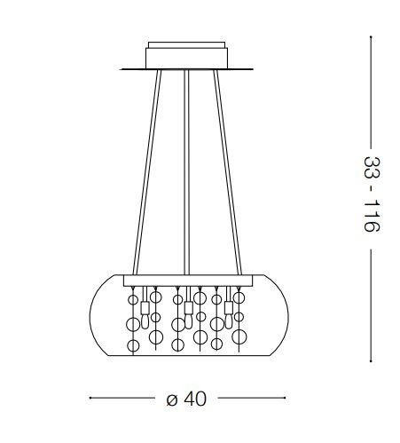 Lampa wisząca Ideal Lux Audi-80 SP5 Fume