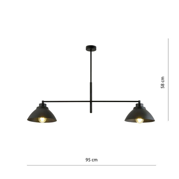 Wisząca lampa MAVERICK 2 BLACK czarny (1211/2) - Emibig
