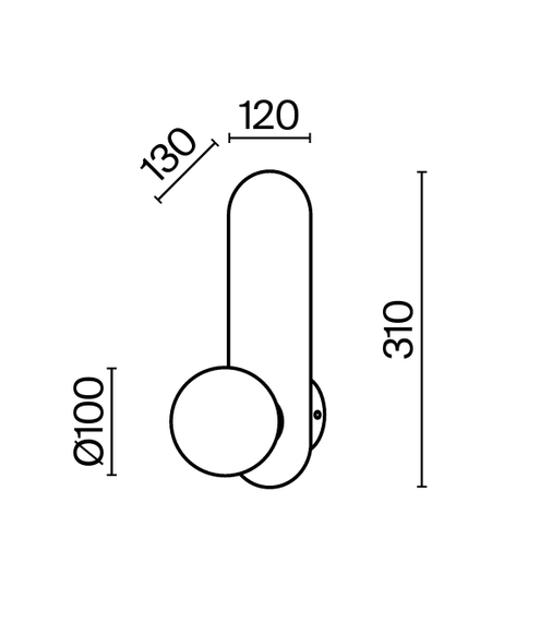Oprawa ścienna Maytoni MOD419WL-01B Bao
