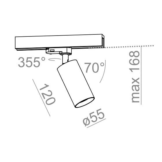 Reflektor do szyno przewodu AQForm Pet 230V Track Czarny Mat