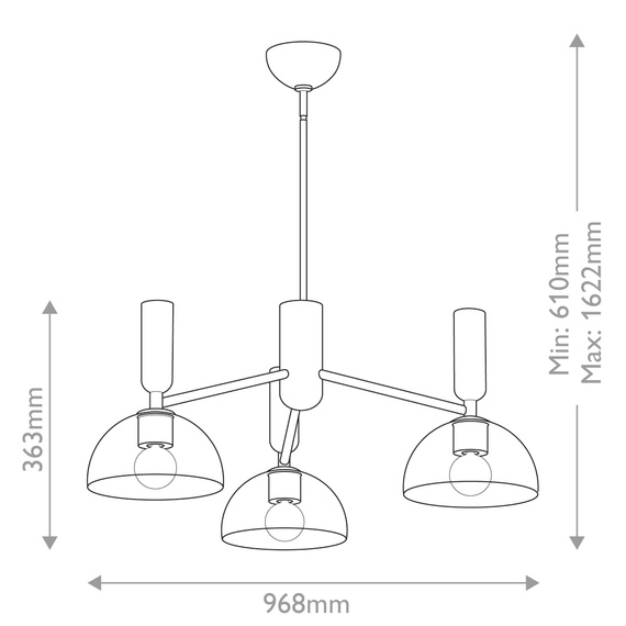 Zwis Elstead Lighting ALM-JUDE3-GD-CL