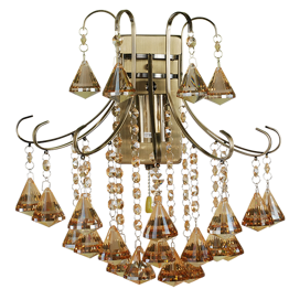 Lampa Ścienna kryształowa Elem Barcelona 6248/1 21QG mosiądz