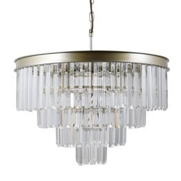 Italux Verdes szampańskie złoto Ø56cm Żyrandol z kryształami