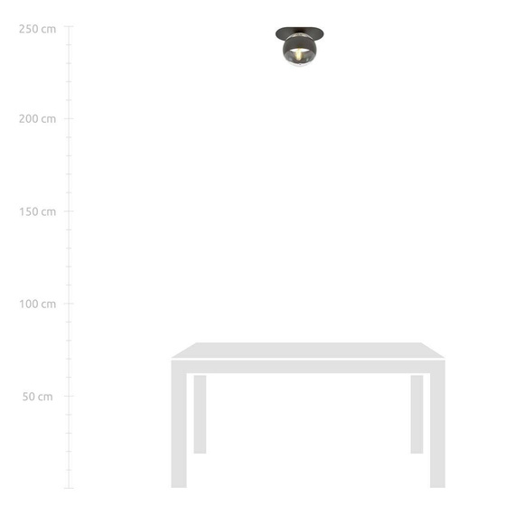 Sufitowy plafon PLAZA 1 BLACK/STRIPE czarny (1121/1) - Emibig