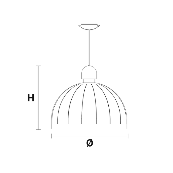 Lampa wisząca Masiero Cupolè S1 80 czarna
