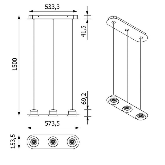 Lampa wisząca Cleoni Oti A3 LA361/A3/L09/SdPW/G/116/38D/930