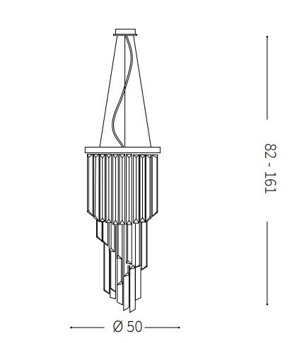 Lampa Okrągła kryształowa Ideal Lux Carlton SP12 Oro