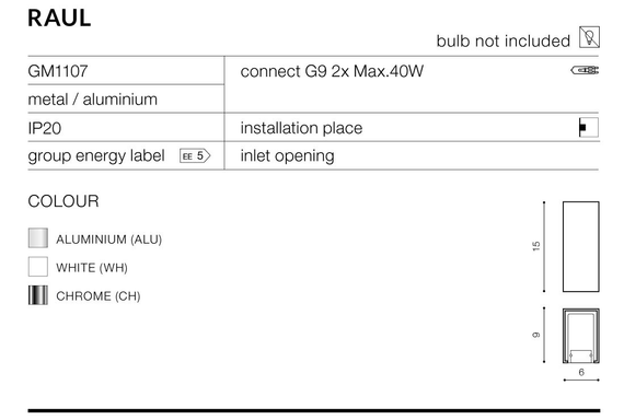 Lampa Ścienna Azzardo RAUL AZ0868 CHROME
