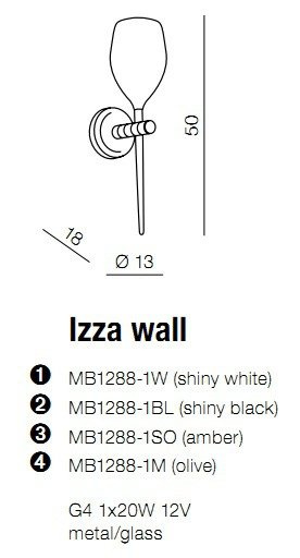 Kinkiet AZzardo IZZA 1 czarny AZ0098