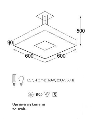 Cleoni Vandura 600 Lampa wisząca 116 Czarny głęboki