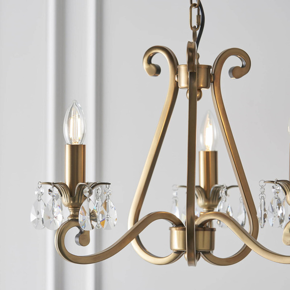 Interiors UL1P3B Lampa wisząca Oksana 3 Antyczny mosiądz