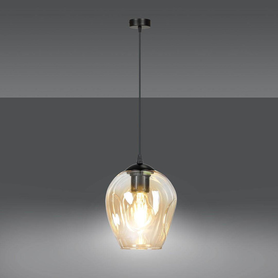 Wisząca lampa ISTAR 1 BL MIODOWY czarny (677/1) - Emibig