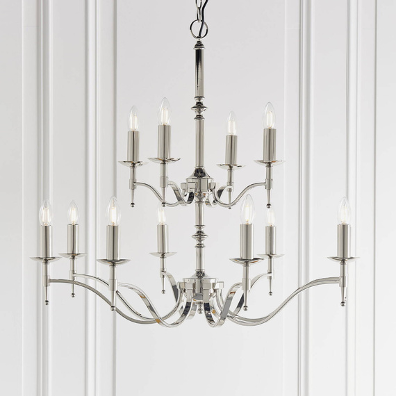 Interiors CA1P12N Lampa wisząca Stanford 12 Polerowany Nikiel