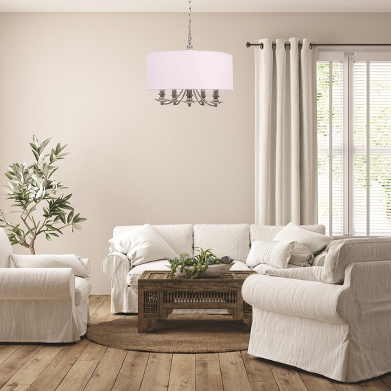 Zwis z białym abażurem Berella Light Adozo 5 BL0328