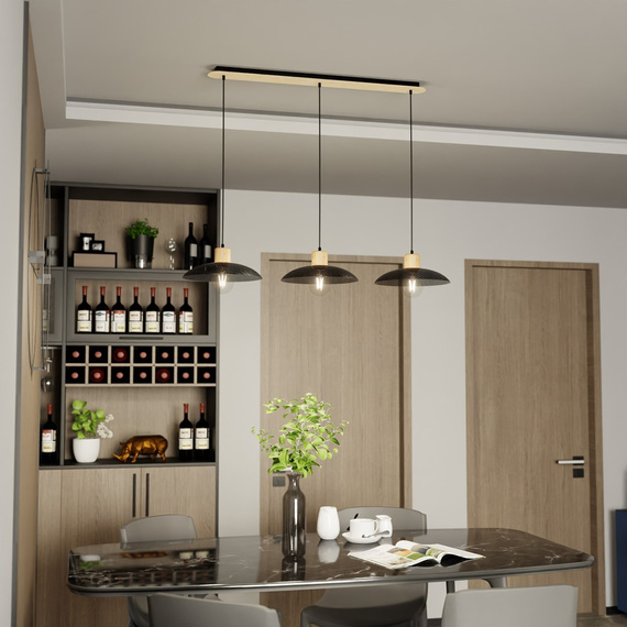 Żyrandol Emibig Kobe 3 Black (1318/3)