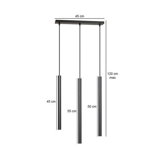 Zwis SELTER 3 BLACK czarny (552/3) - Emibig