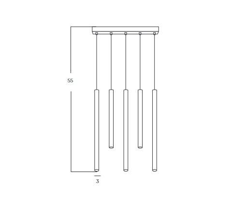 Lampa Wisząca Azzardo Verno 5 4000K BK AZ6315
