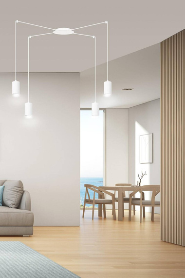 Wisząca lampa TRAKER 4 WH/WHITE biały (525/4) - Emibig