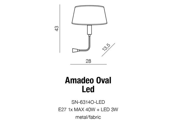 Oprawa ścienna Azzardo Amadeo SN-6314O-LED 