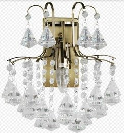 Lampa Ścienna kryształowa Elem Monte Carlo 6246/1 21QG+TR mosiądz