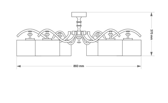 Plafon Kutek Averno AVE-PL-6 (N/A) Nikiel