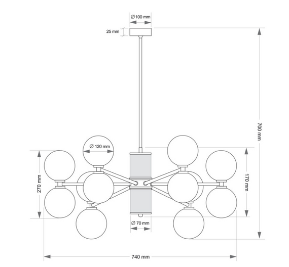 Kutek Erba ERB-ZW-6(ZM/3)CB Zwis