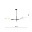 Lampa sufitowa LOTUS 2 WHITE/GOLD czarny (1107/2) - Emibig