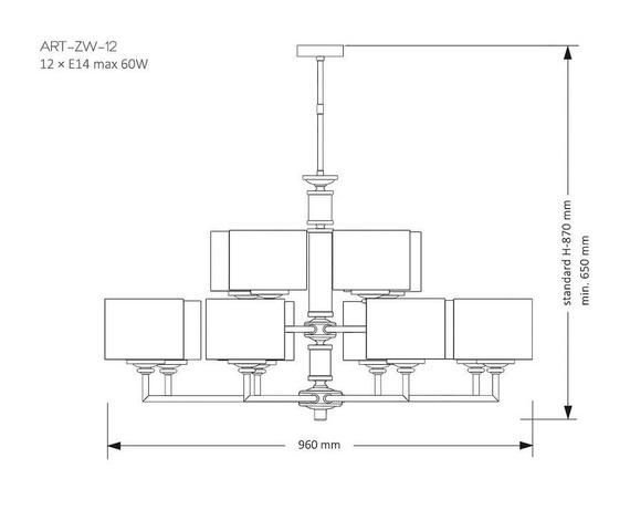 Lampa Wisząca Kutek Mood Artu ART-ZW-12(N)