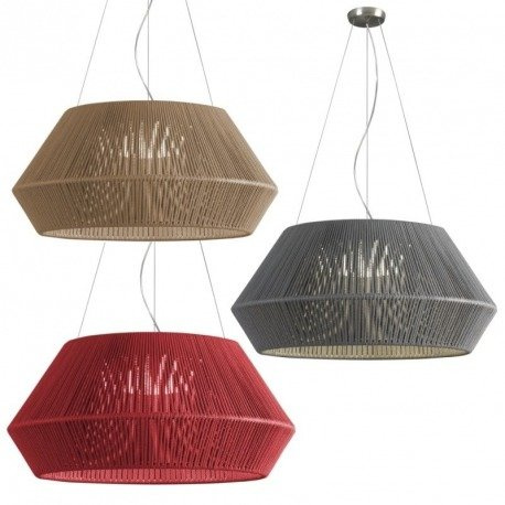 Lampa wisząca OLE iluminacion BANYO 22810/53 szary/chom 53 cm