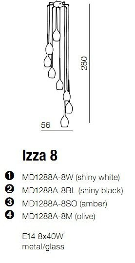 Lampa wisząca AZzardo IZZA 8 Smoky AZ2940