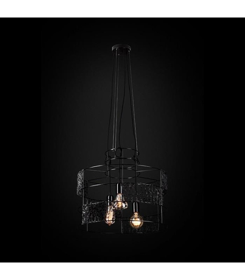 Lampa wisząca Ramko Lana czarny z wełną