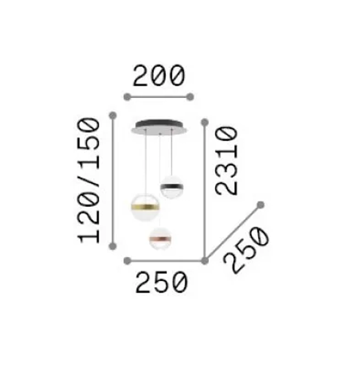 Lampa Wisząca Ideal Lux Galaxy 342993 3000K