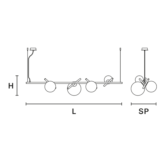 Lampa Wisząca Masiero Posy Bil 4