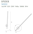 Lampa Ścienna Maxlight Spider Ledowa W0212