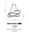 Lampa wisząca LED Azzardo Alessia AZ3355 czarna 80 cm Ściemnialna