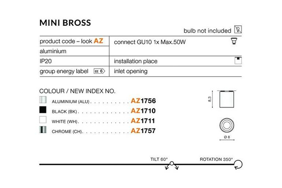 Plafon AZzardo Mini Bross AZ1711