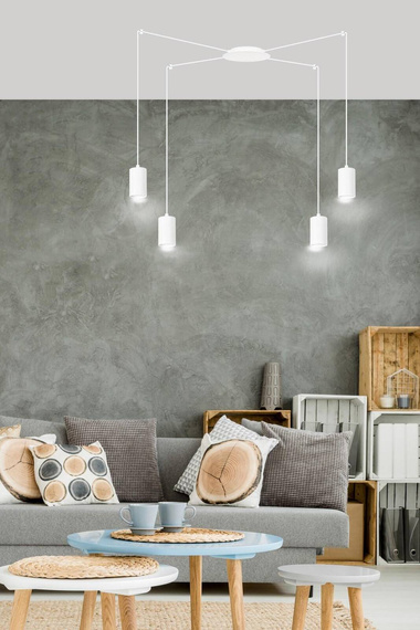 Wisząca lampa TRAKER 4 WH/WHITE biały (525/4) - Emibig