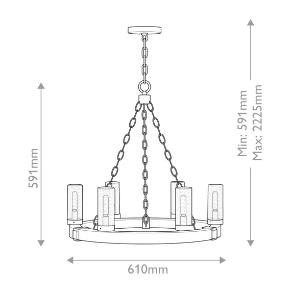 Lampa Wisząca Elstead Lighting HK-SAWYER6-SQ