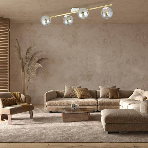 Sufitowy plafon SPLENDI 4 WH GRAFIT biały-Złoty (1247/4) - Emibig