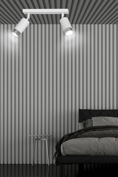 Sufitowy plafon HIRO 2 WH/CHROME biały-Chrom (962/2) - Emibig