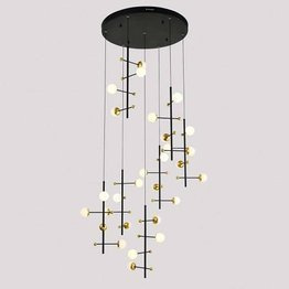 Lampa wisząca Italux Helmond czarno - złota