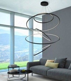 Nowoczesna lampa LED Azzardo Wheel XXL czarna