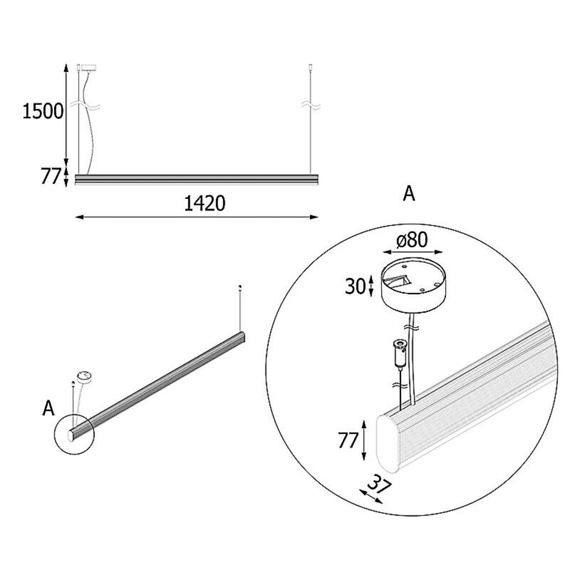 Cleoni Avar oval FP002/A5/OP/192/930 142cm Lampa wisząca 
